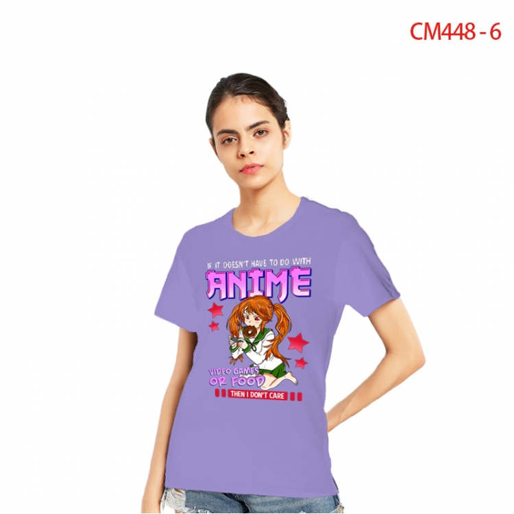 Women's Printed short-sleeved cotton T-shirt from S to 3XL CM448-6