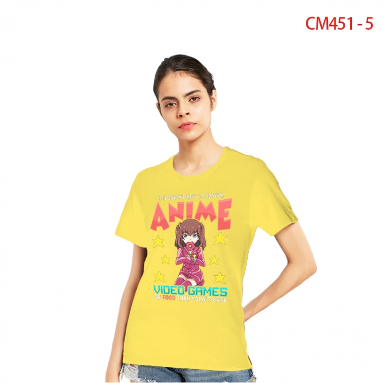 Women's Printed short-sleeved cotton T-shirt from S to 3XL CM451-5