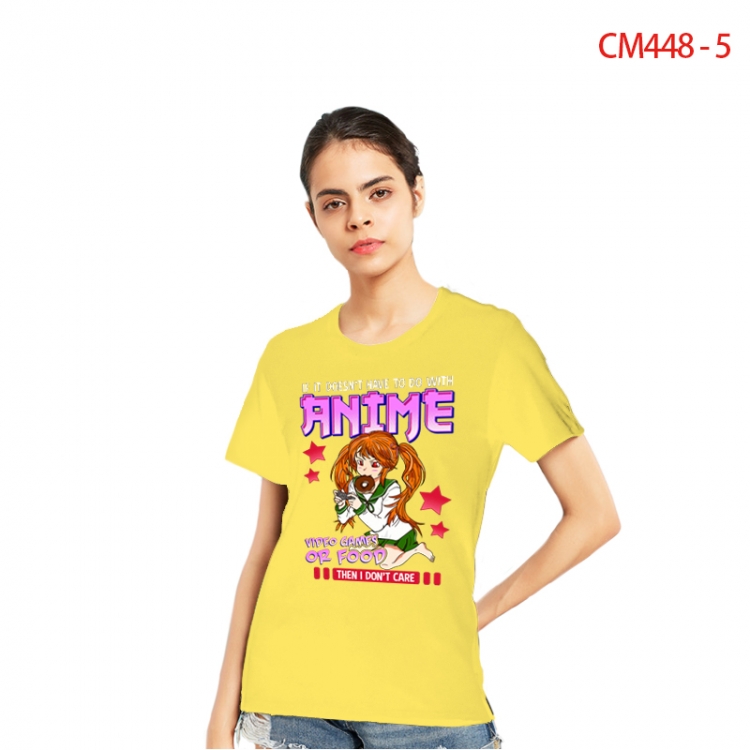Women's Printed short-sleeved cotton T-shirt from S to 3XL CM448-5