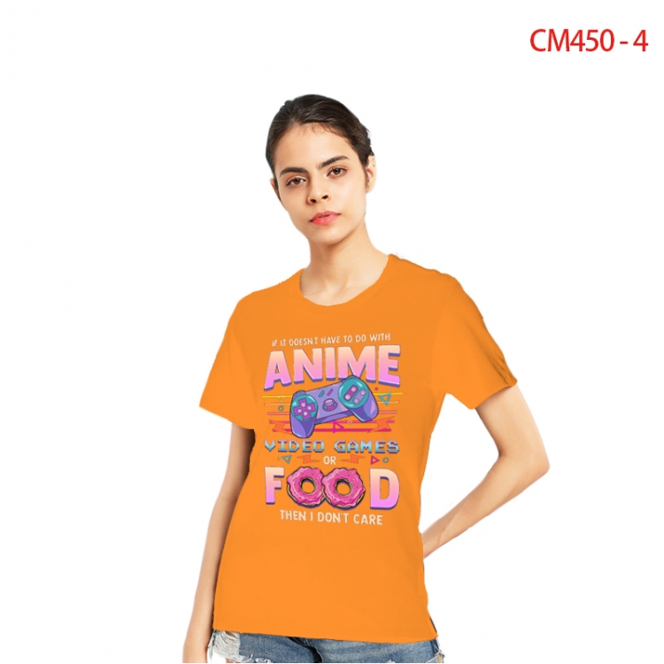 Women's Printed short-sleeved cotton T-shirt from S to 3XL CM450-4