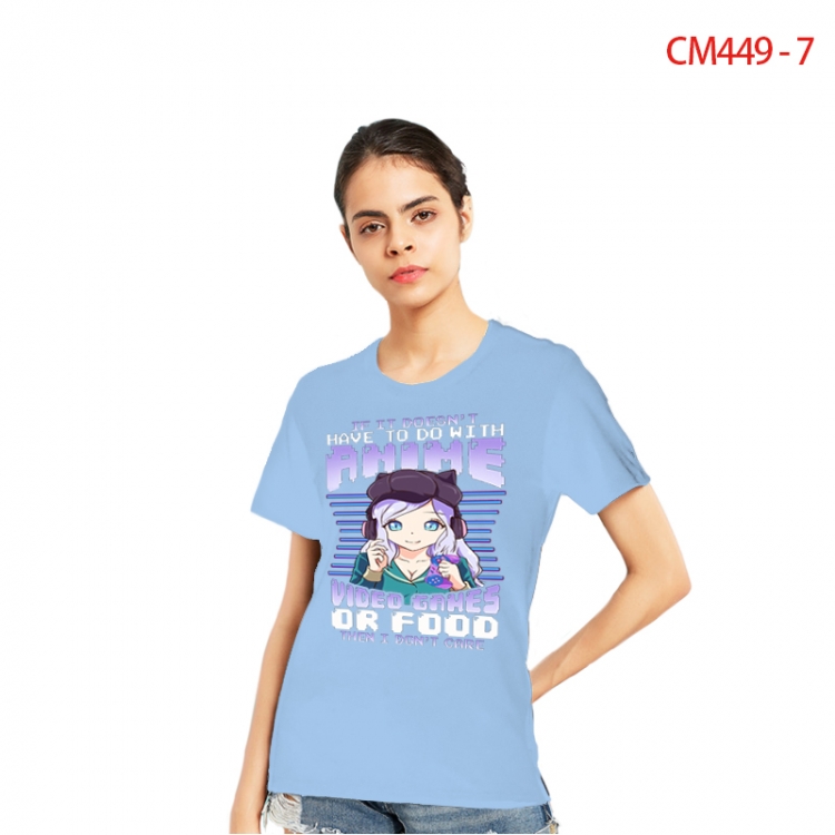 Women's Printed short-sleeved cotton T-shirt from S to 3XL CM449-7