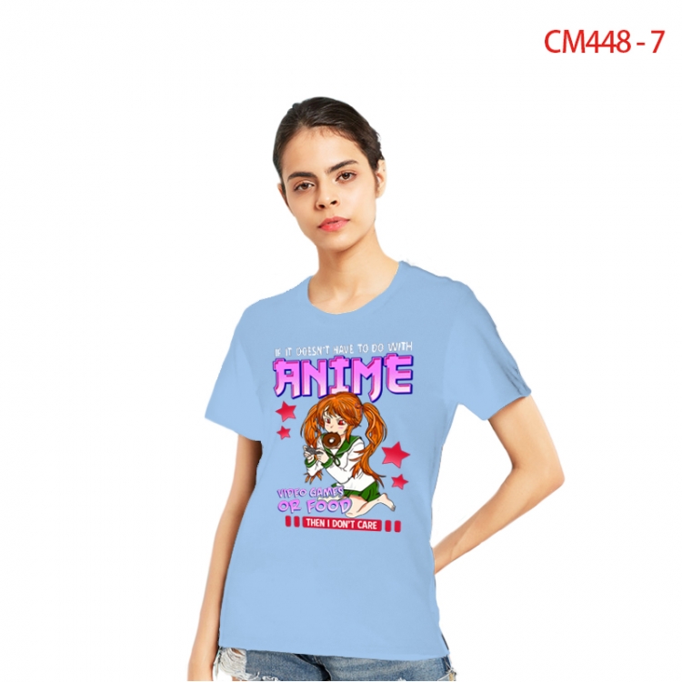 Women's Printed short-sleeved cotton T-shirt from S to 3XL CM448-7