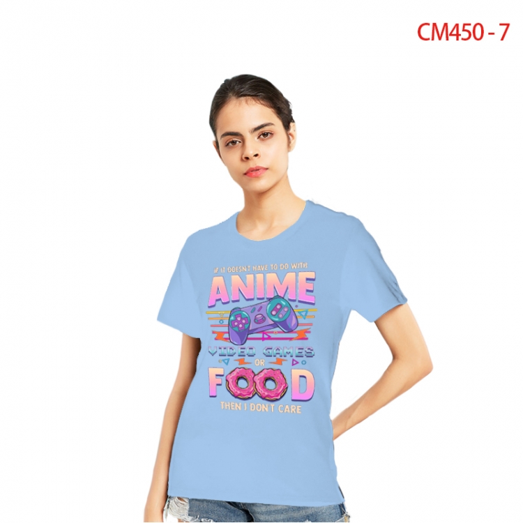 Women's Printed short-sleeved cotton T-shirt from S to 3XL CM450-7
