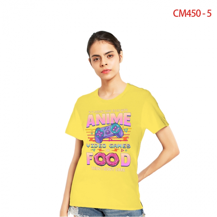 Women's Printed short-sleeved cotton T-shirt from S to 3XL CM450-5
