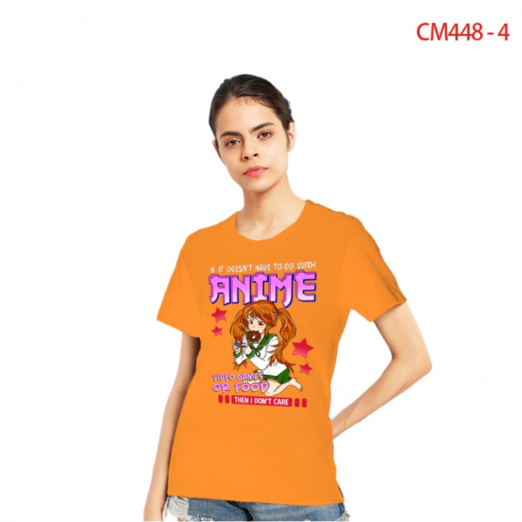 Women's Printed short-sleeved cotton T-shirt from S to 3XL CM448-4