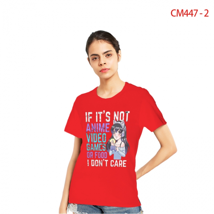 Women's Printed short-sleeved cotton T-shirt from S to 3XL CM447-2