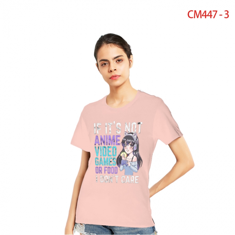 Women's Printed short-sleeved cotton T-shirt from S to 3XL CM447-3