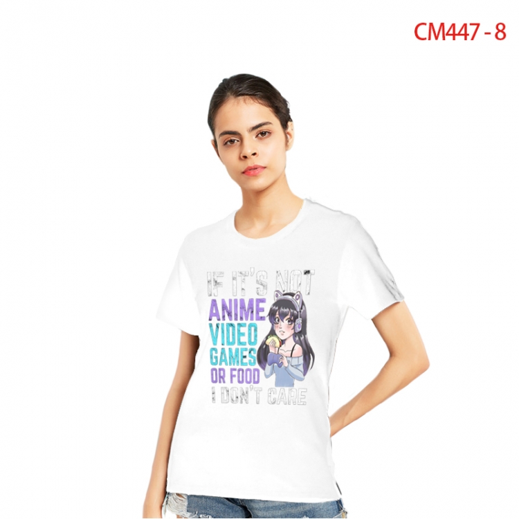 Women's Printed short-sleeved cotton T-shirt from S to 3XL CM447-8-