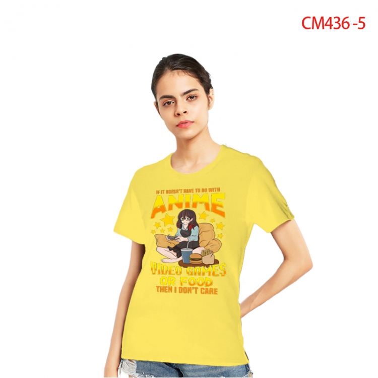 Women's Printed short-sleeved cotton T-shirt from S to 3XL CM436-5