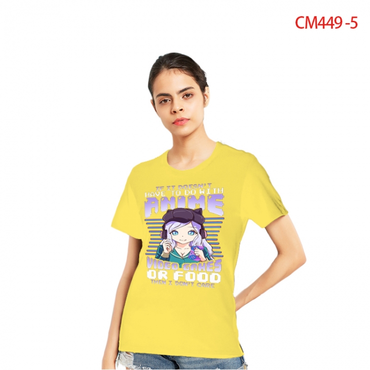 Women's Printed short-sleeved cotton T-shirt from S to 3XL CM449-5