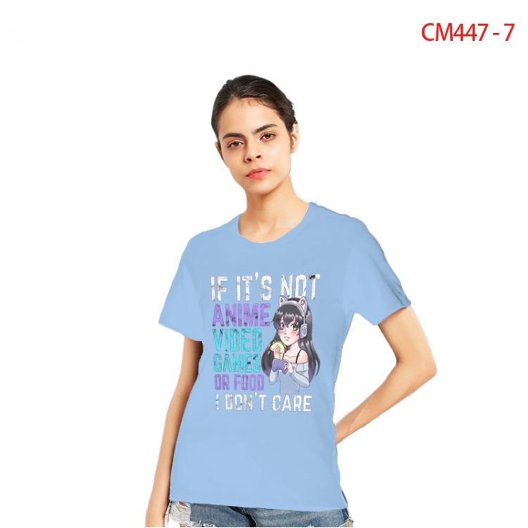 Women's Printed short-sleeved cotton T-shirt from S to 3XL CM447-7