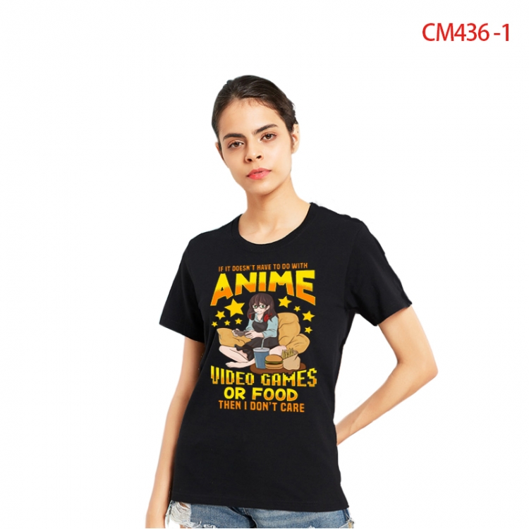 Women's Printed short-sleeved cotton T-shirt from S to 3XL CM436-1