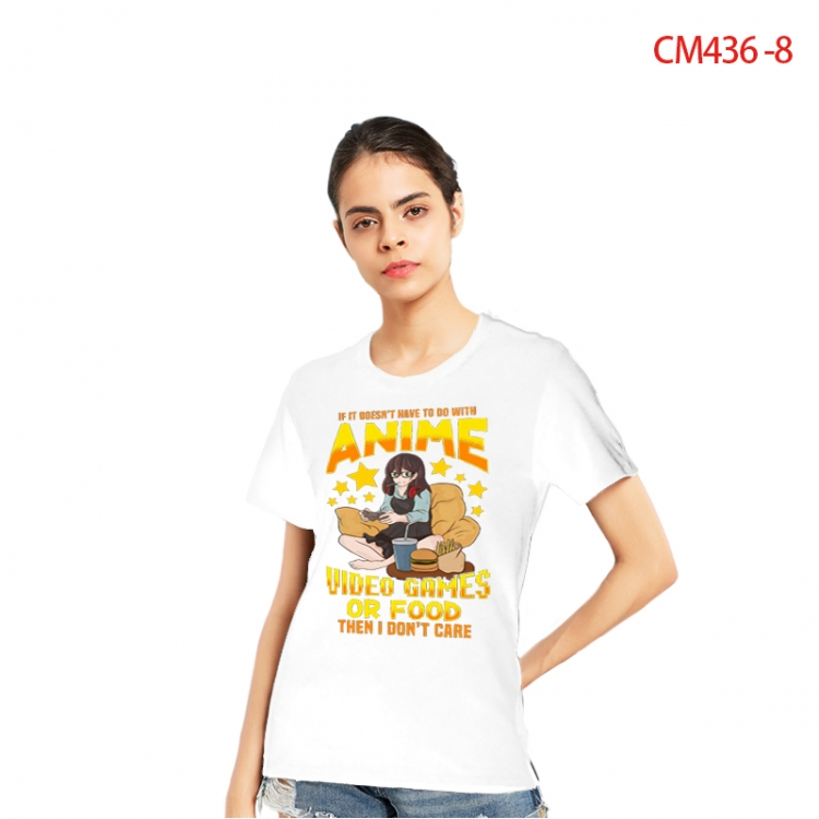 Women's Printed short-sleeved cotton T-shirt from S to 3XL CM436-8