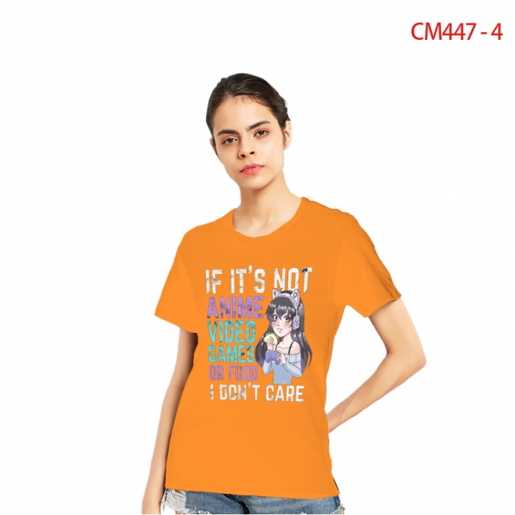 Women's Printed short-sleeved cotton T-shirt from S to 3XL CM447-4