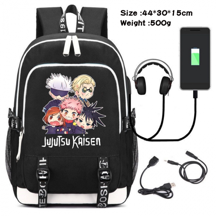 Jujutsu Kaisen Printed travel canvas backpack USB charging student school bag
