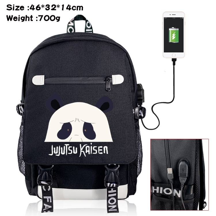 Jujutsu Kaisen Anime Big flip data cable canvas backpack student school bag 18