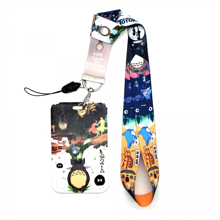 TOTORO Silver buckle anime peripheral card holder lanyard   price for 2 pcs