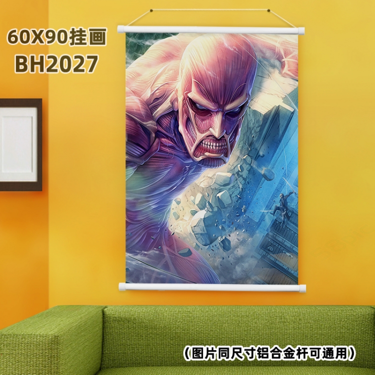 Shingeki no Kyojin White plastic pole hanging picture 60X90CM BH2027