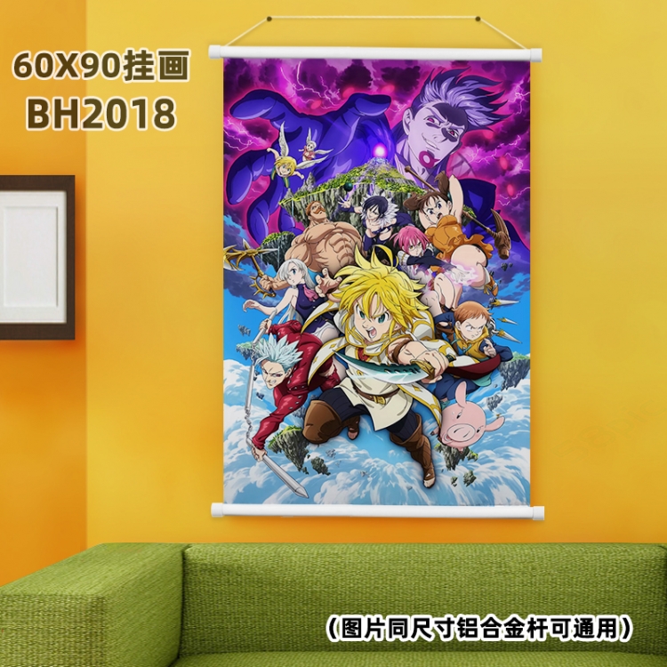 The Seven Deadly Sins White plastic pole hanging picture 60X90CM BH2018