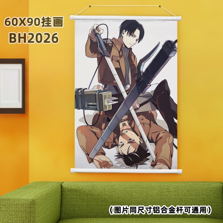 Shingeki no Kyojin White plastic pole hanging picture 60X90CM BH2026