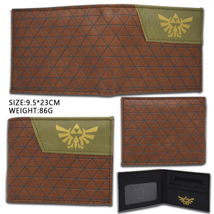  PU short two fold Wallet 9.5X23CM 86G 