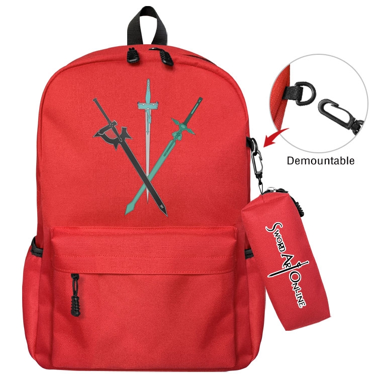  Sword Art Online Cartoon student school bag backpack Pencil Bag combination