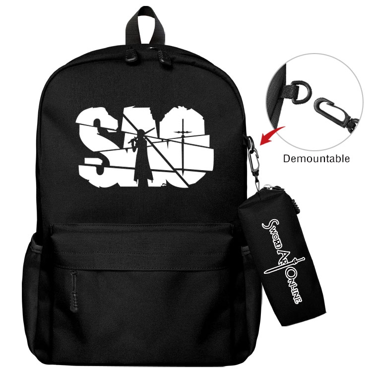 Sword Art Online Cartoon student school bag backpack Pencil Bag combination