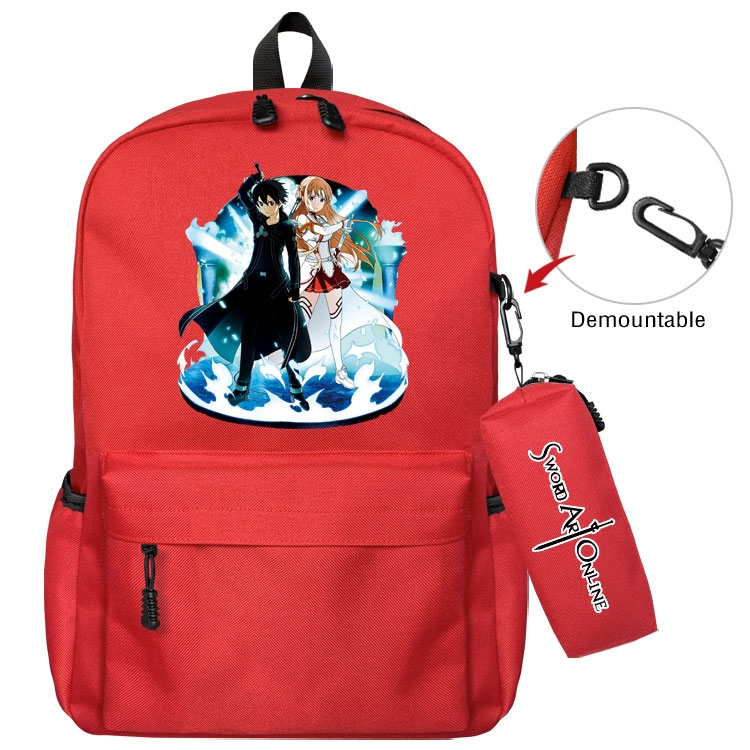  Sword Art Online Cartoon student school bag backpack Pencil Bag combination