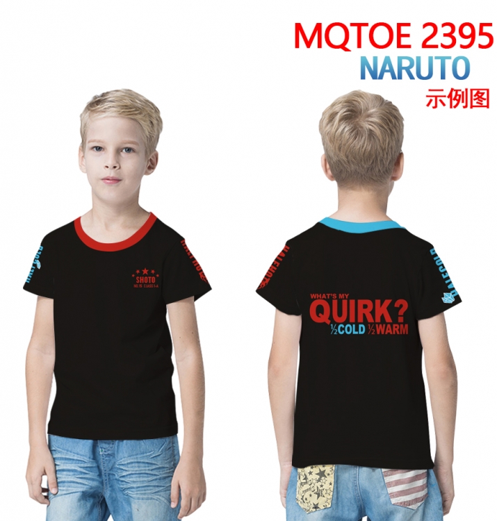 Naruto Childrens full-color printed short-sleeved T-shirt 60 80 100 120 140  160 6 sizes  for children MQTOE 2395