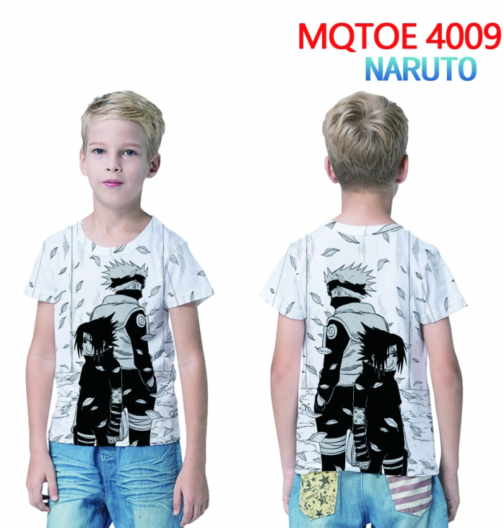 Naruto Childrens full-color printed short-sleeved T-shirt 60 80 100 120 140  160 6 sizes for children MQTOE 4009