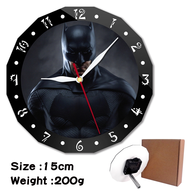 Batman Anime double acrylic wall clock alarm clock 15cm 200g 
