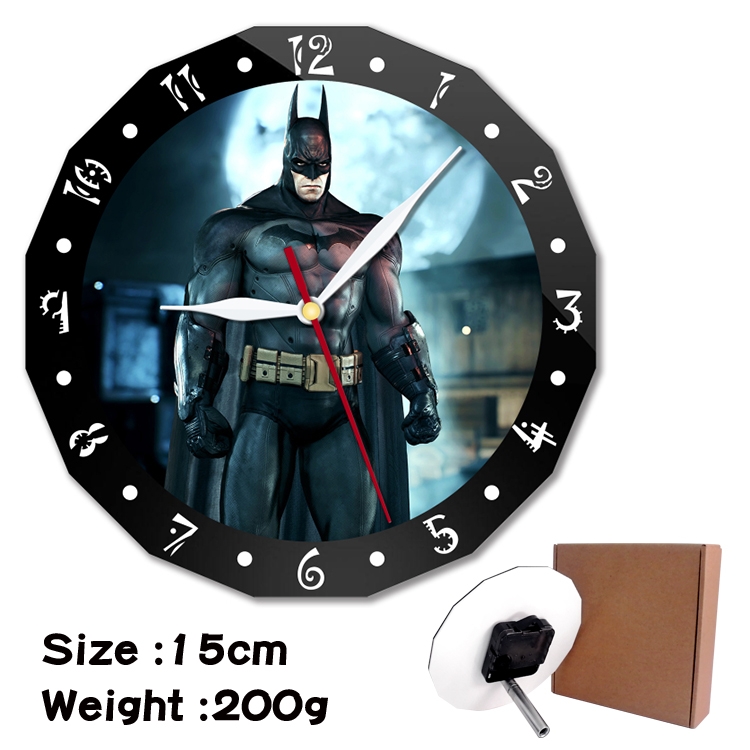 Batman Anime double acrylic wall clock alarm clock 15cm 200g 