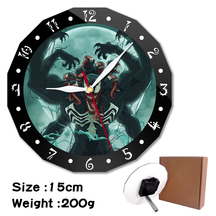 Venom Anime double acrylic wall clock alarm clock 15cm 200g