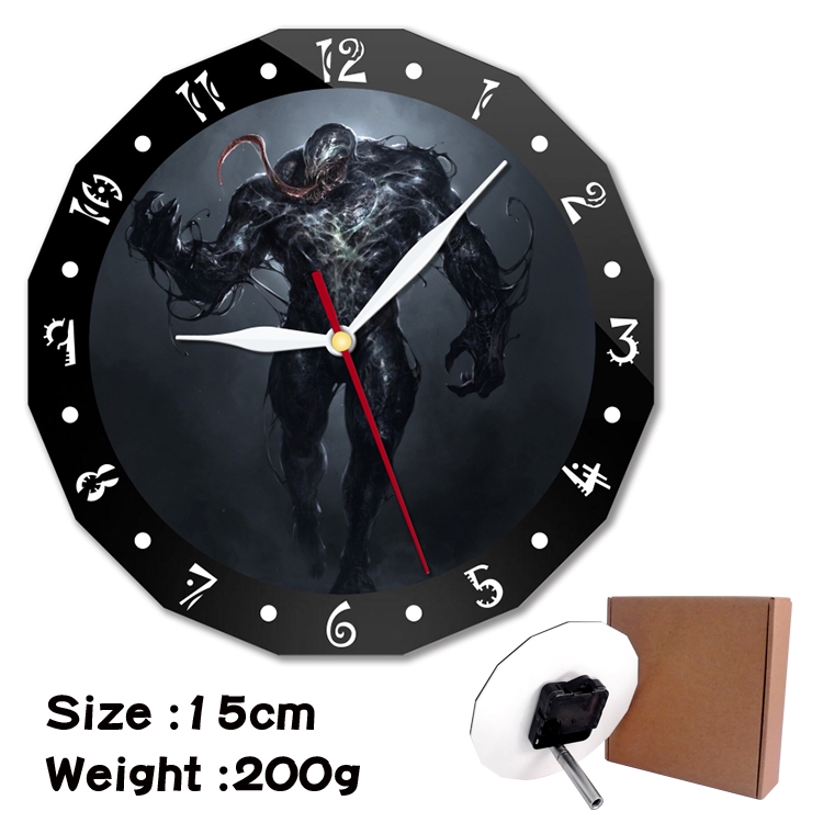 Venom Anime double acrylic wall clock alarm clock 15cm 200g