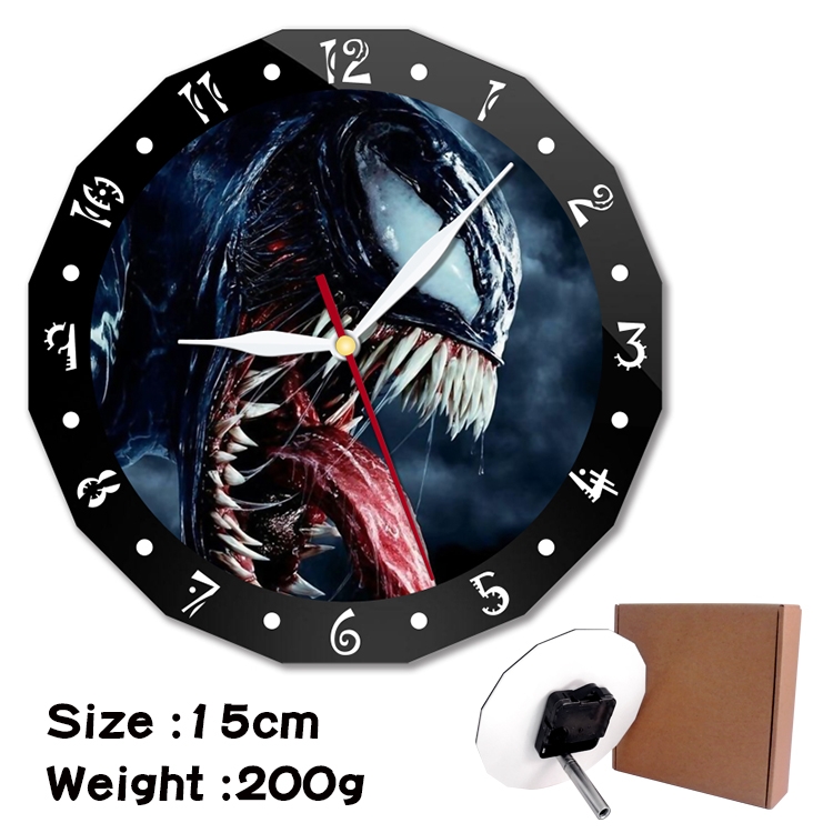 Venom Anime double acrylic wall clock alarm clock 15cm 200g