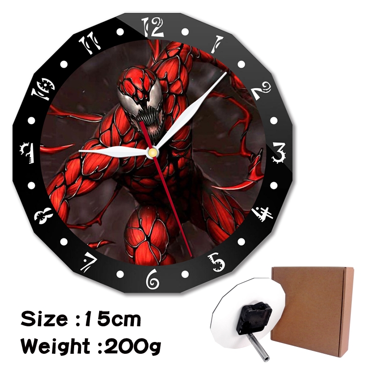 Venom Anime double acrylic wall clock alarm clock 15cm 200g