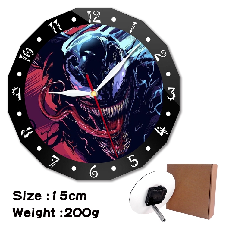 Venom Anime double acrylic wall clock alarm clock 15cm 200g