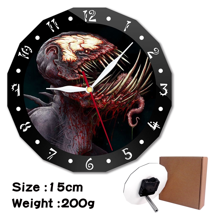 Venom Anime double acrylic wall clock alarm clock 15cm 200g