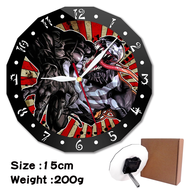 Venom Anime double acrylic wall clock alarm clock 15cm 200g