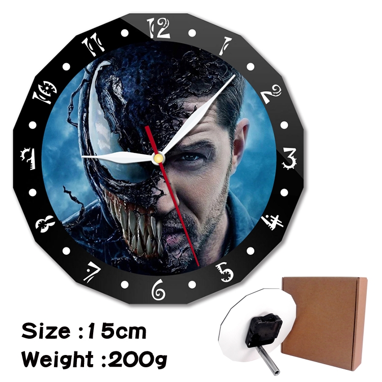 Venom Anime double acrylic wall clock alarm clock 15cm 200g