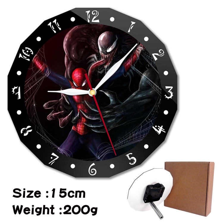 Venom Anime double acrylic wall clock alarm clock 15cm 200g