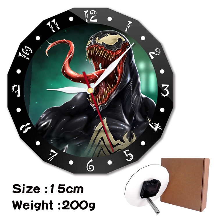 Venom Anime double acrylic wall clock alarm clock 15cm 200g