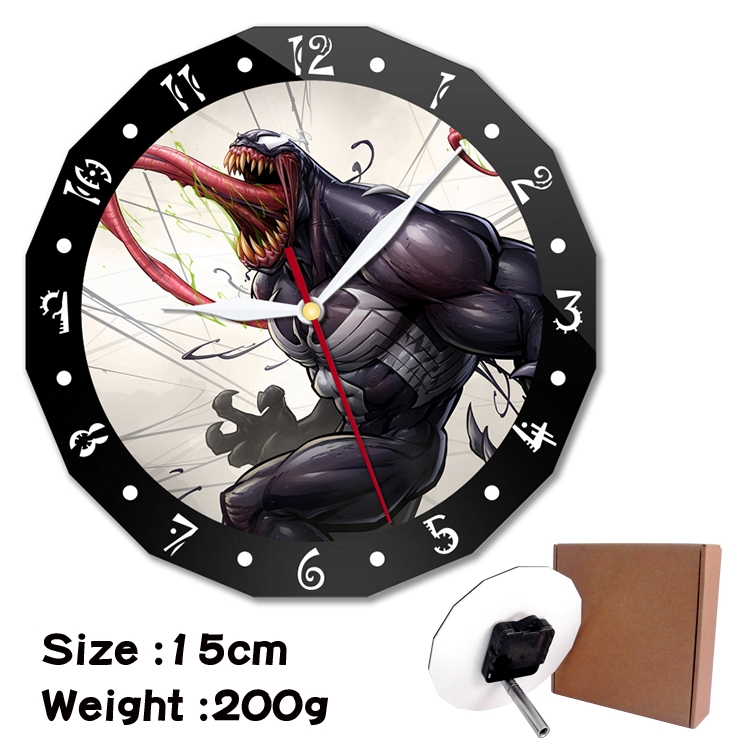 Venom Anime double acrylic wall clock alarm clock 15cm 200g