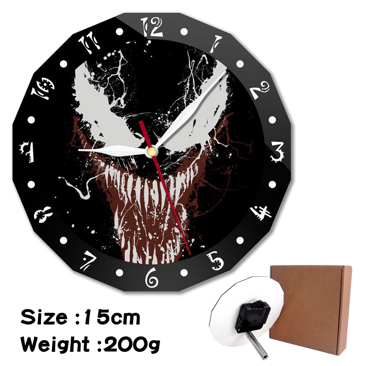 Venom Anime double acrylic wall clock alarm clock 15cm 200g