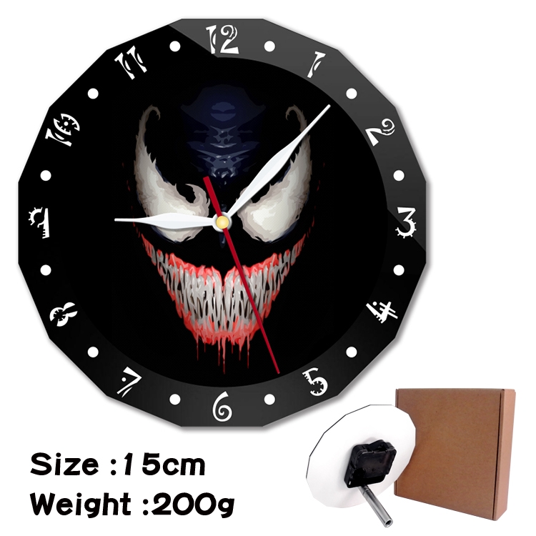 Venom Anime double acrylic wall clock alarm clock 15cm 200g