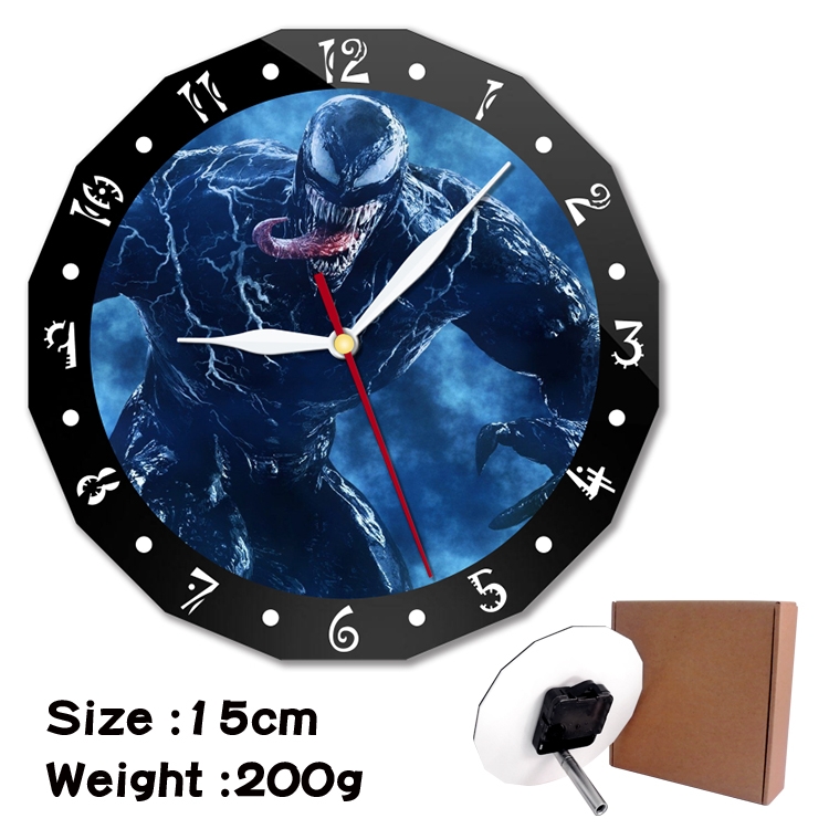 Venom Anime double acrylic wall clock alarm clock 15cm 200g