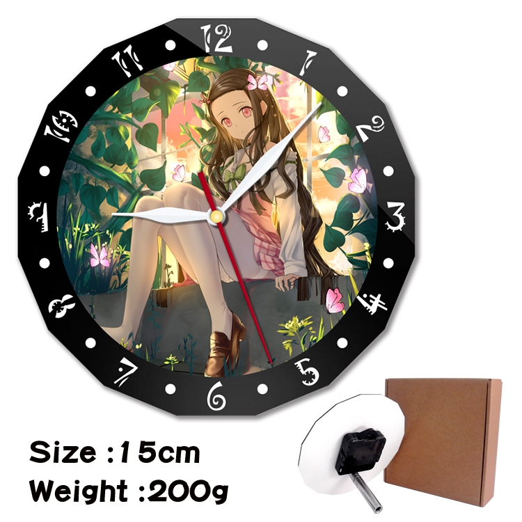 Demon Slayer Kimets Anime double acrylic wall clock alarm clock 15cm 200g