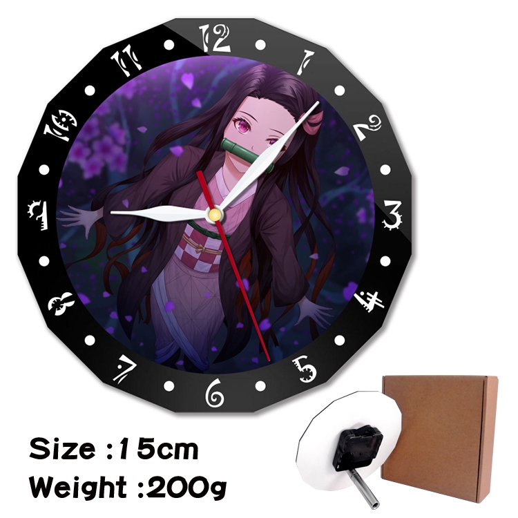 Demon Slayer Kimets Anime double acrylic wall clock alarm clock 15cm 200g