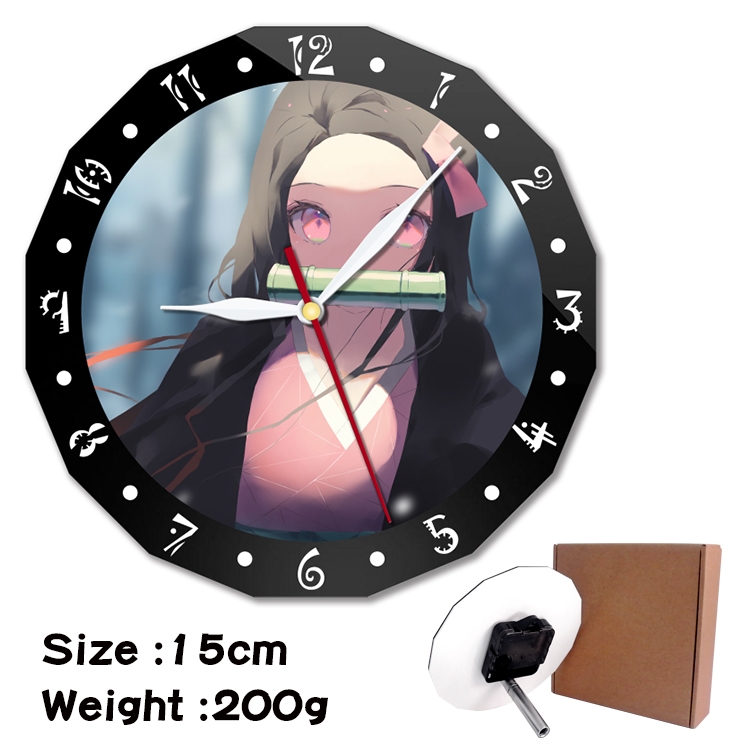 Demon Slayer Kimets Anime double acrylic wall clock alarm clock 15cm 200g