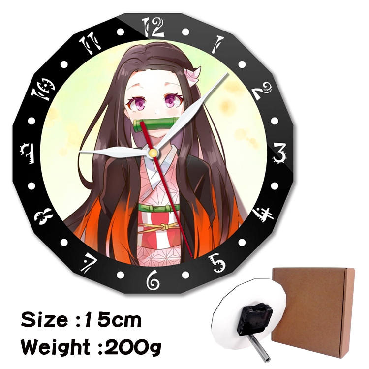 Demon Slayer Kimets Anime double acrylic wall clock alarm clock 15cm 200g